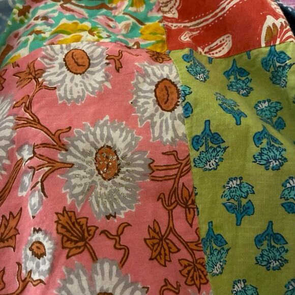 Patchwork Floral Boho Cotton Tie Robe w/Pockets Made In India Small/Medium - Picture 5 of 10